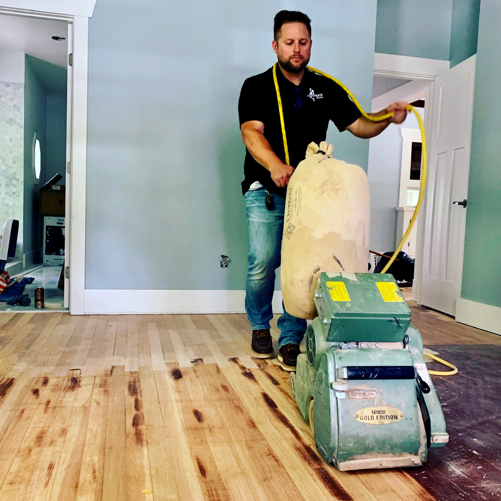 Old wood flooring restoration with Footprints Floors.