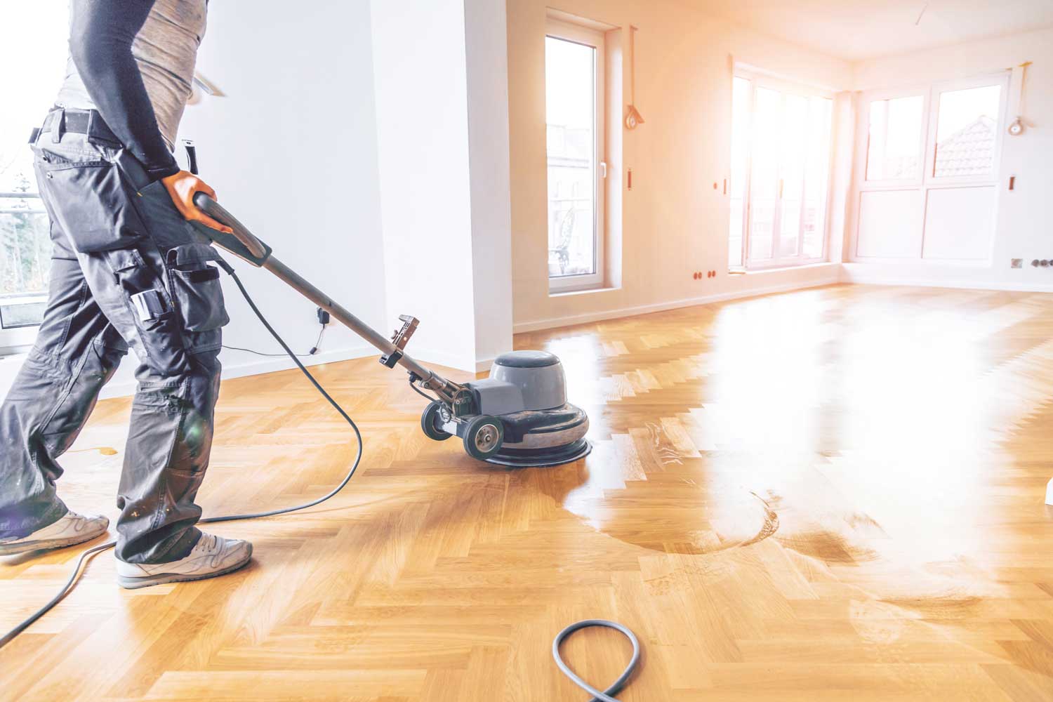 Footprints Floors providing beautiful, professional hardwood floor refinishing in Houston.