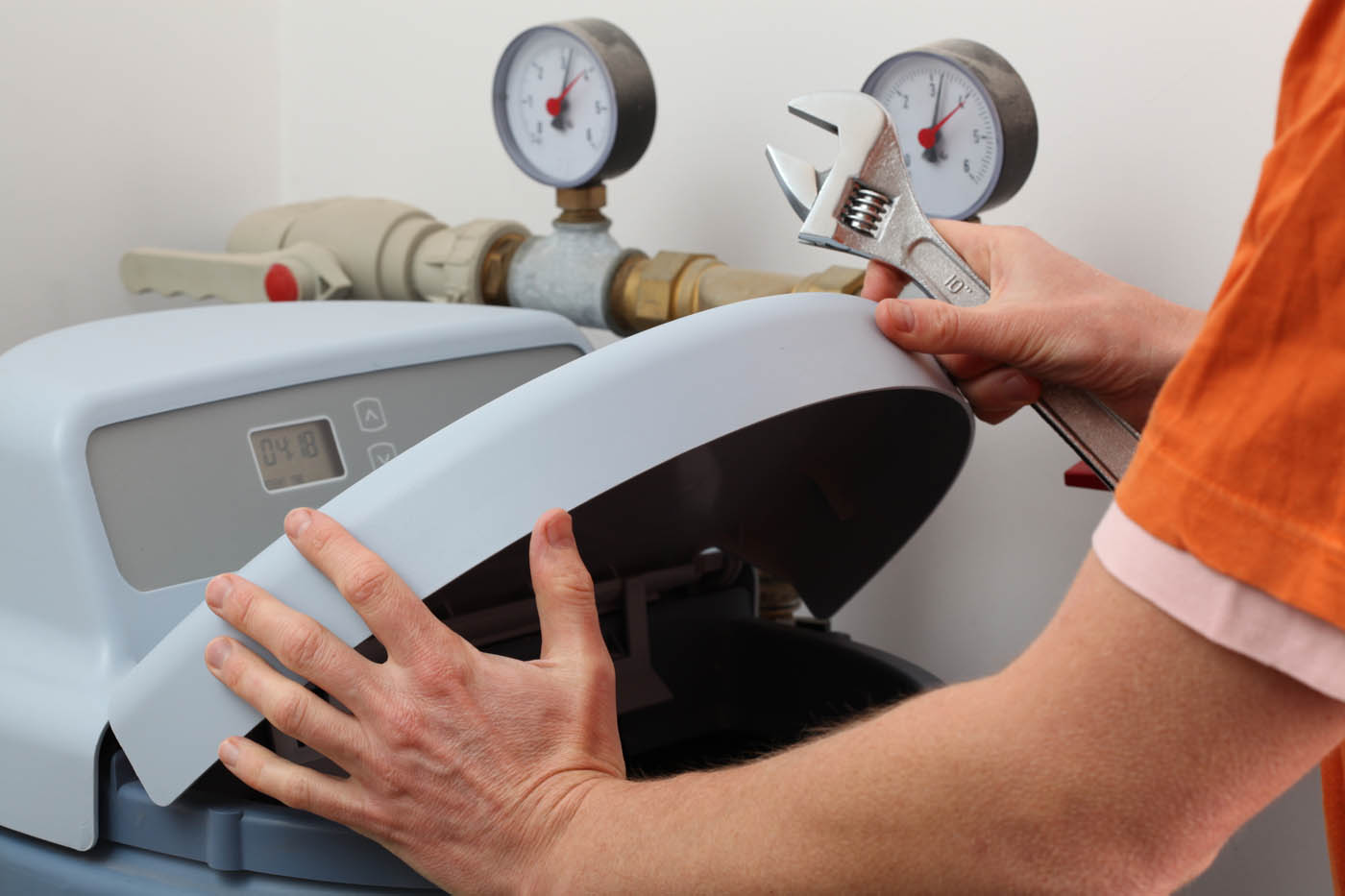 WyattWorks Plumbing water softener repairs.