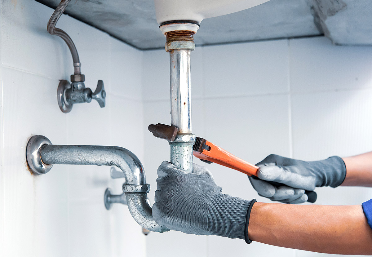 WyattWorks Plumbing service provider fixing a leak.