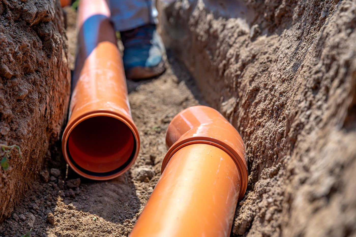 An image of pipes that are used in outside plumbing that WyattWorks Plumbing can help install, repair, and more.