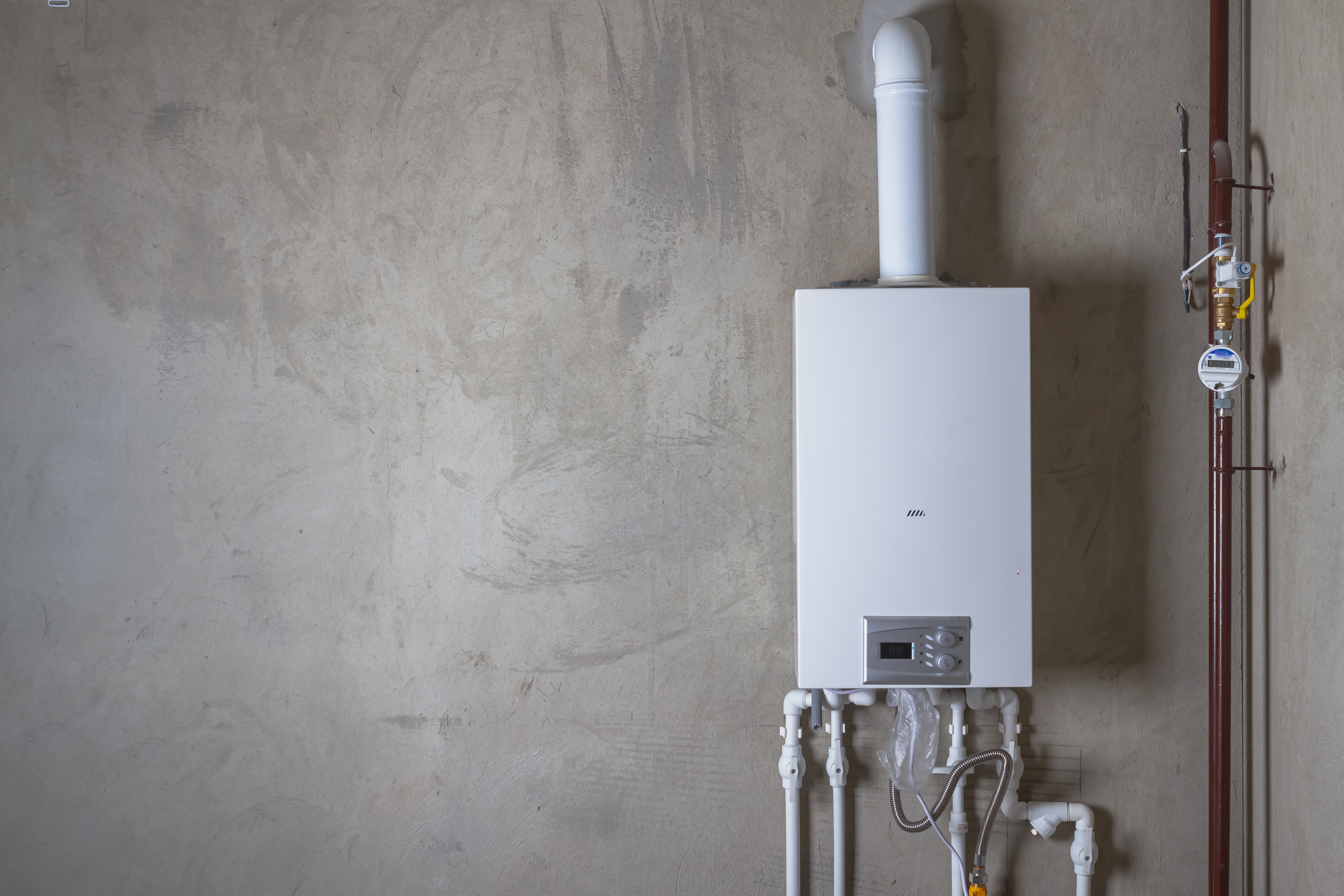 An image of a tankless system - WyattWorks offers tankless water heater service in Ohio & North Carolina, {fran_state_abbrev}.