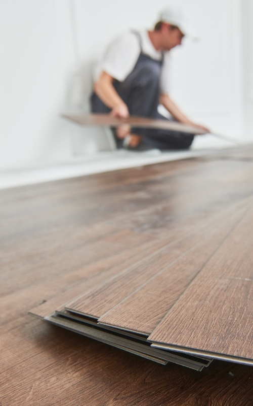 Vinyl plank flooring installation in Katy / Sugarland - service provided by Footprints Floors.